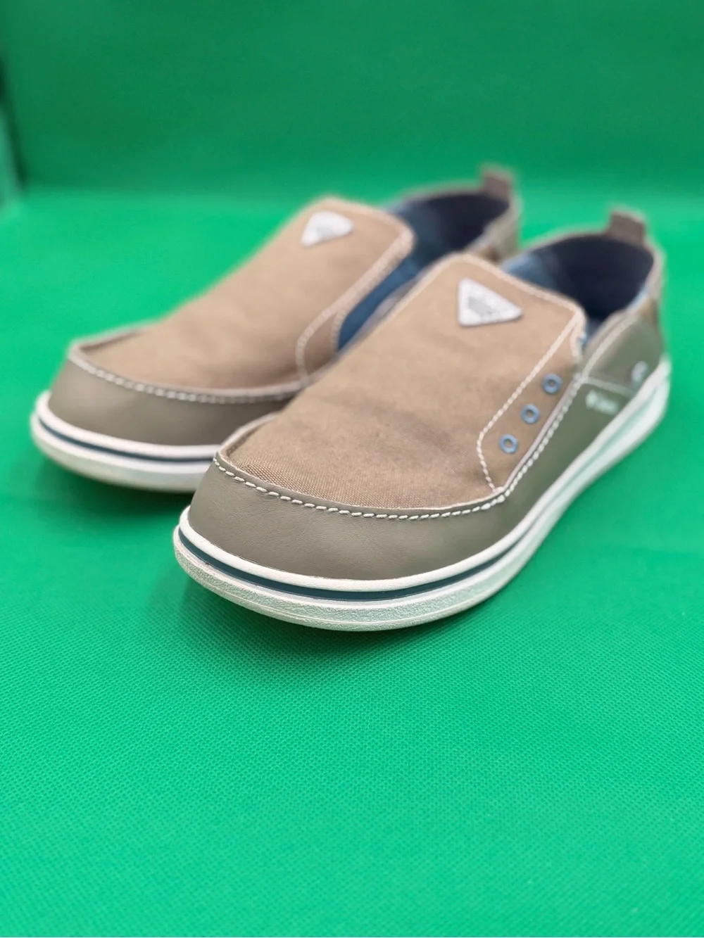 Columbia PFG Men's Tan and Olive Slip-On Loafers